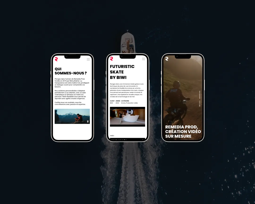 Die Website auf dem Handy.